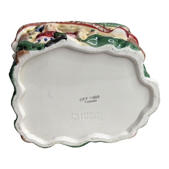 90s Fitz And Floyd Night Before Christmas Holiday Ceramic Sugar Bowl No Lid - Picture 5 of 6